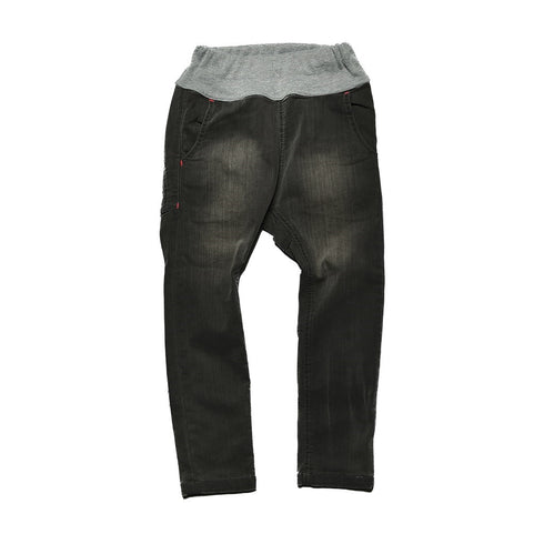 【オフィシャルチーム】ブラックデニムサルエルパンツ|S~L|1125230M